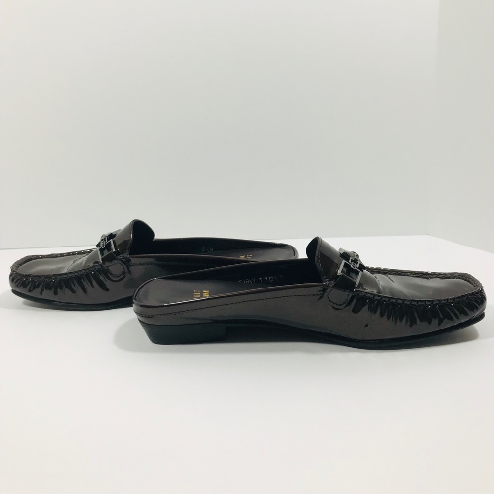 Stuart Weitzman Bronze Embellished Patent Mule Euc - image 7